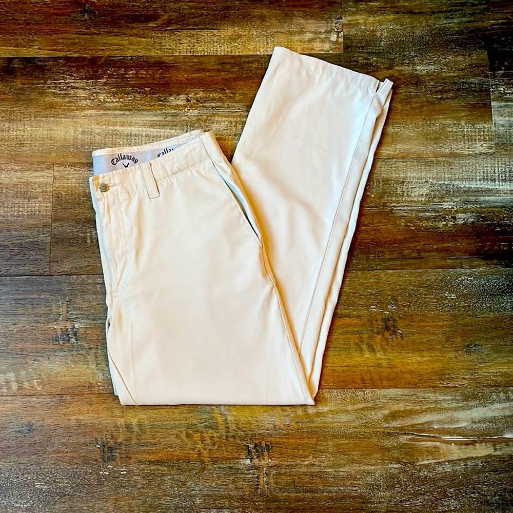 Callaway flex waist band golf pants. Bone Khaki color.